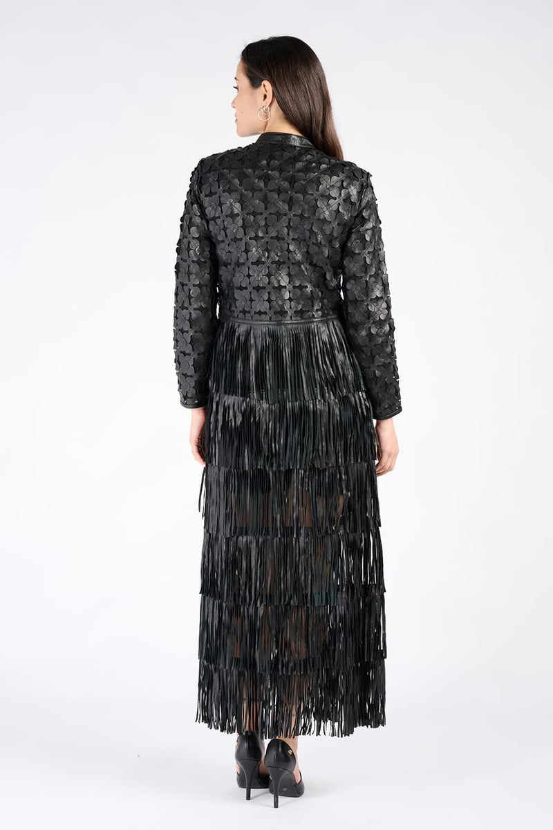 Lange Blätterjacke mit Reißverschluss donna Barone firenze - 6