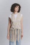 Gilet Macramè Beige woman Barone firenze - 1