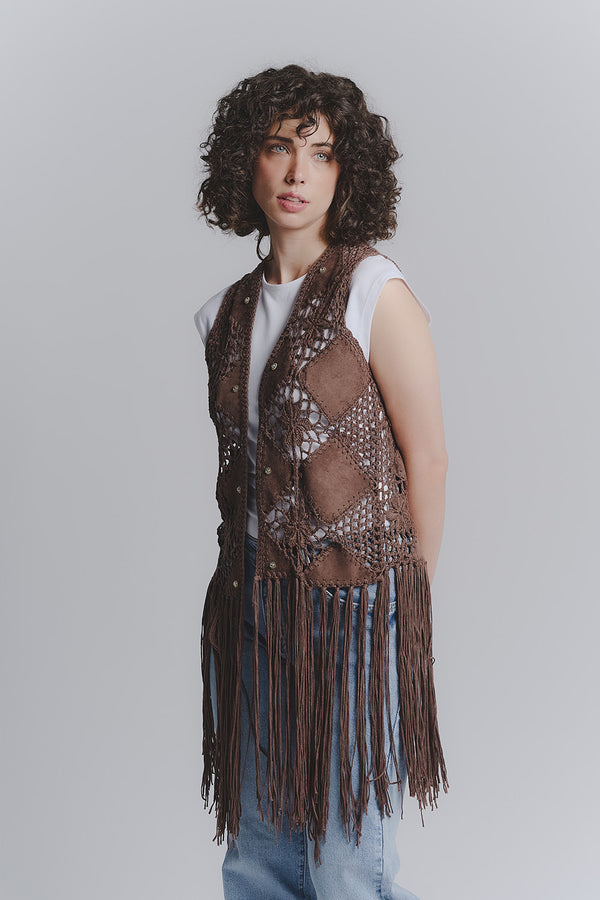 Gilet Macramè Testa di Moro woman Barone firenze