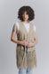 Olive Embroidered Vest woman Barone firenze - 1