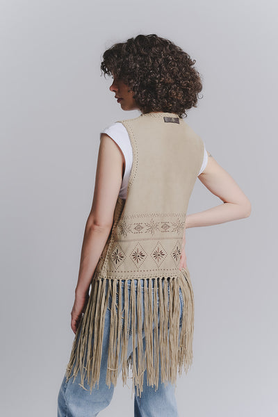 Olive Embroidered Vest