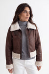 Ginevra Shearling Style Jacke Dunkelbraun woman Barone firenze - 1