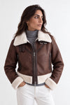 Ginevra Shearling Style Jacke Dunkelbraun woman Barone firenze - 5