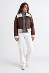 Ginevra Shearling Style Jacke Dunkelbraun woman Barone firenze - 7