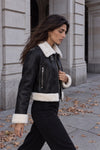 Ginevra Black Shearling Style  woman Barone firenze - 3