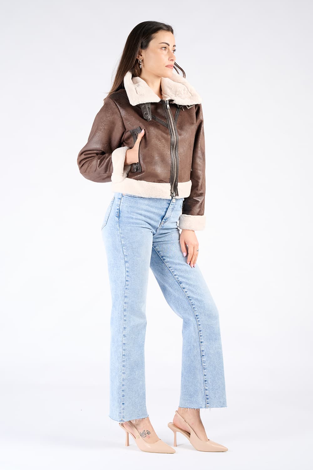 Nagel im Gold-Shearling-Stil woman Barone firenze - 4