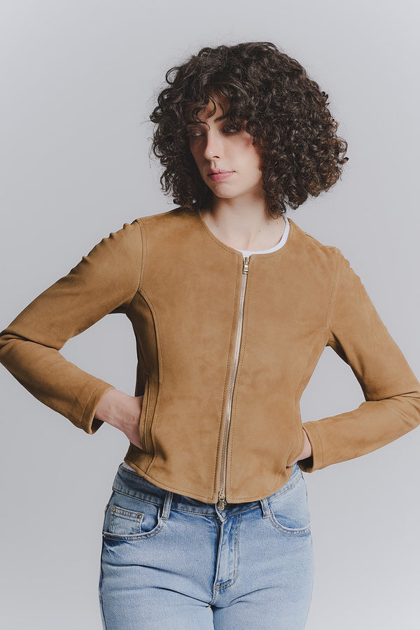 Ire Short Suede Unlined Cognac woman Barone firenze