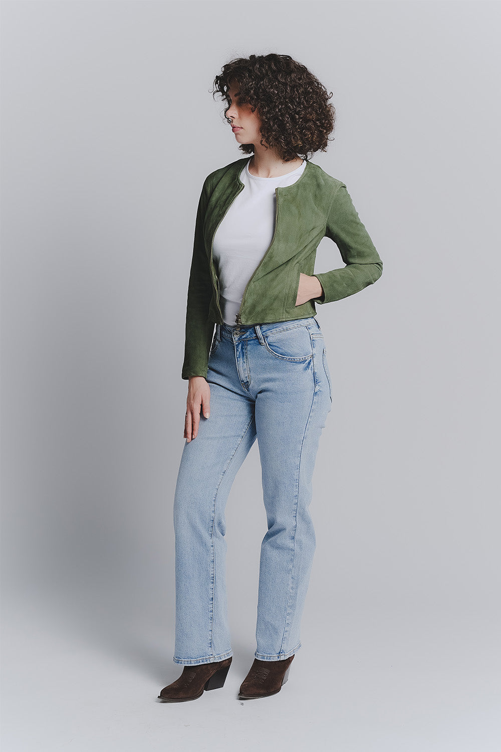 Short Green Suede Ire woman Barone firenze - 7