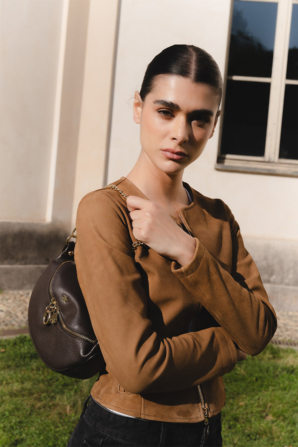 Ire Short Suede Unlined Cognac woman Barone firenze