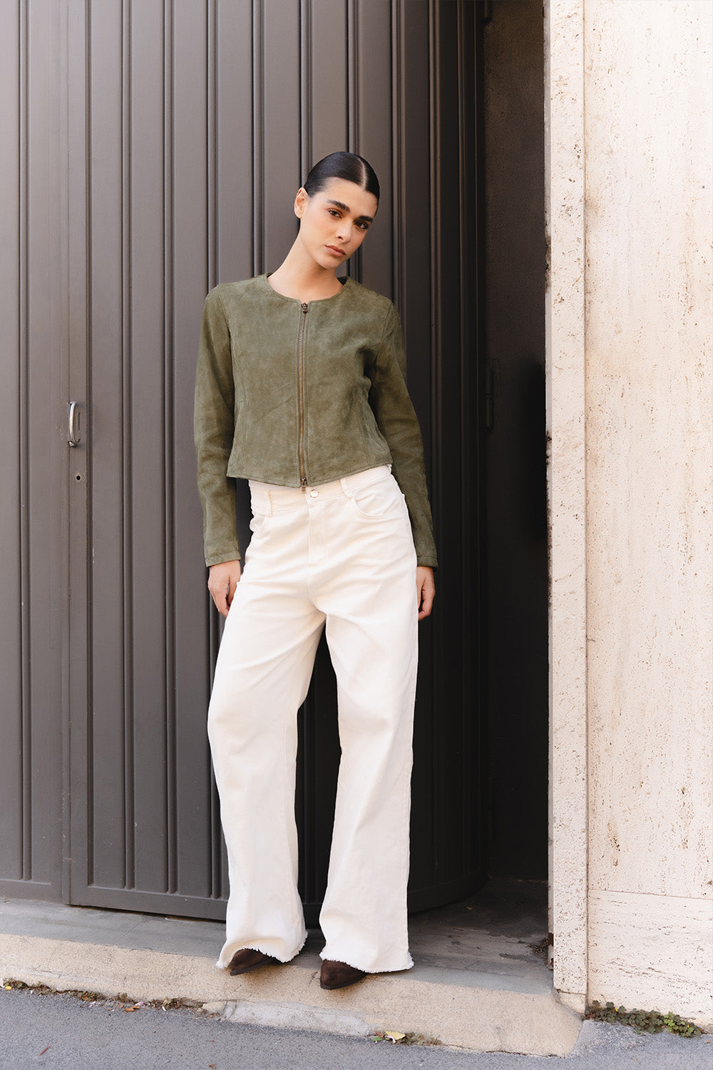 Short Green Suede Ire woman Barone firenze - 4