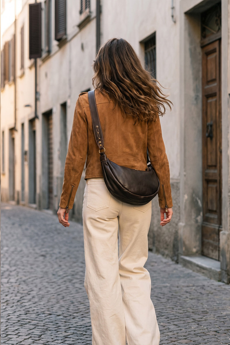 Santa Croce Belt Bag in Dark Brown woman Barone firenze - 8