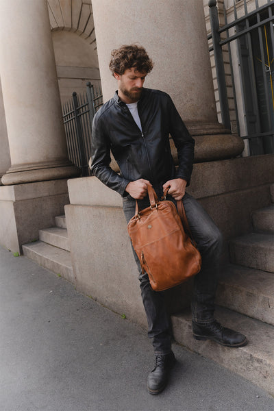 Tan Bolgheri Leather Backpack