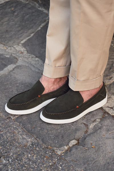 Mocassin Daim Homme Vert