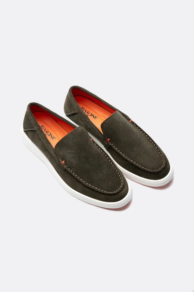 Mocassin Daim Homme Vert