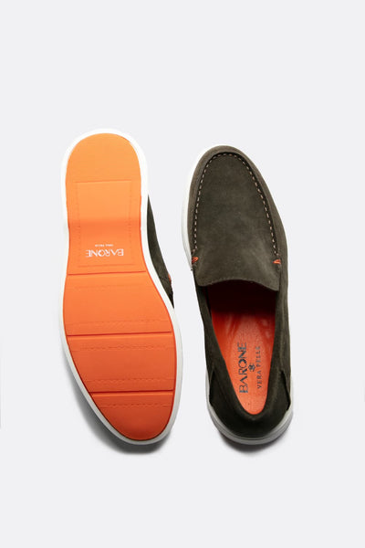 Mocassin Daim Homme Vert
