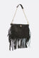 Opéra Suede Black Fringed Bag woman Barone firenze - 2