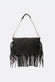 Opéra Suede Black Fringed Bag woman Barone firenze - 3