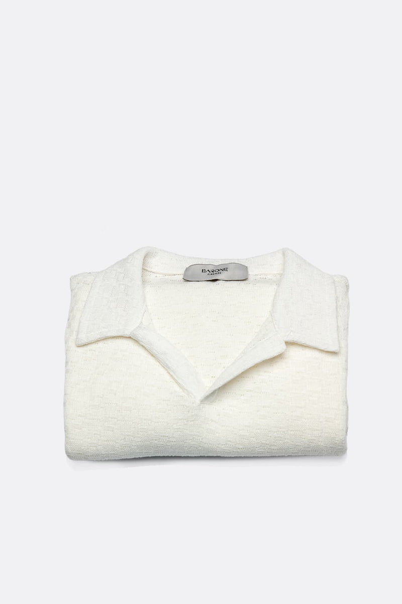 Men's White Polo Shirt man Barone firenze - 6
