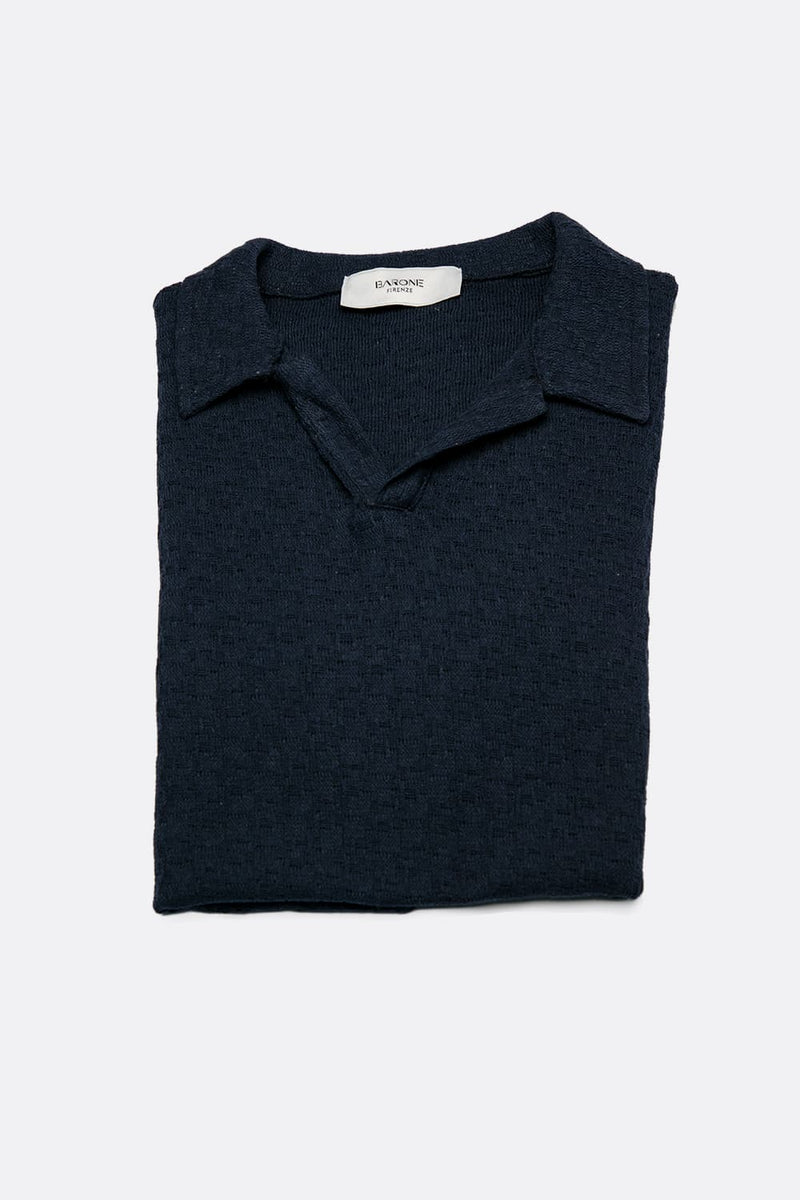 Men's Blue Polo Shirt man Barone firenze - 5