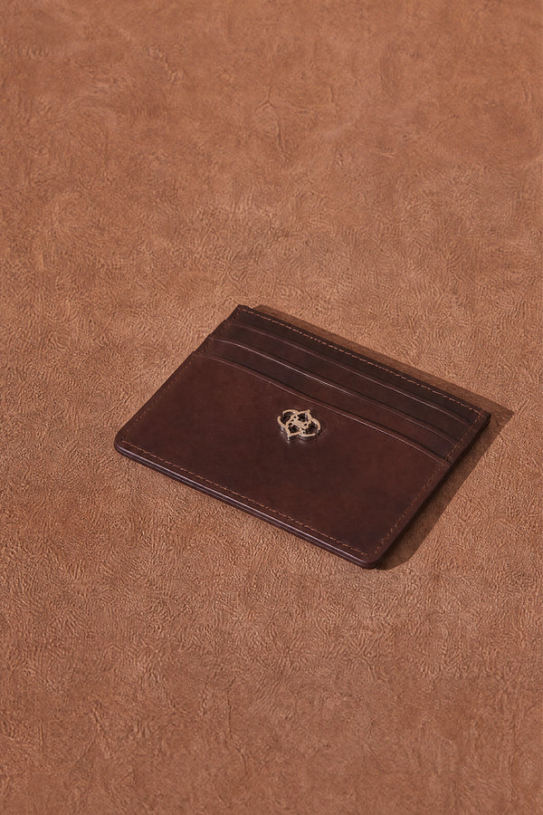 Porte-cartes Pocket Marron Foncé unisex Barone firenze