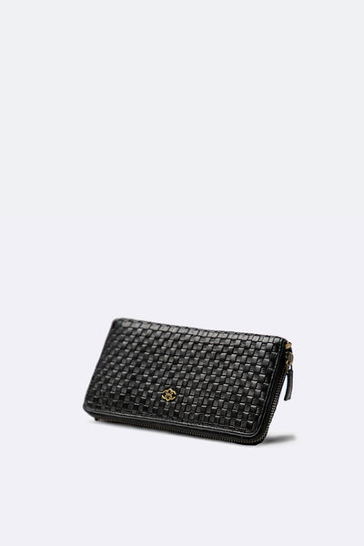 Woven Wallet Large Black