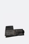 Oiled Wallet Black with Button   Barone firenze - 2