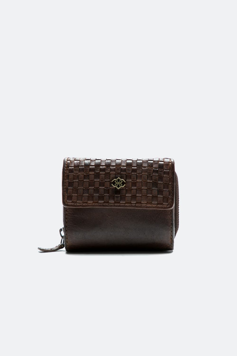 Intreccio Knopf und glatte Brieftasche unisex Barone firenze - 1