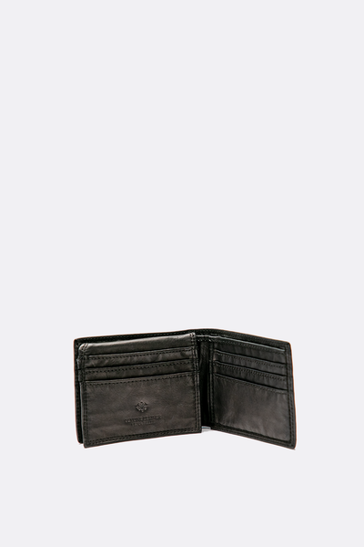Men's Smooth Black Leather Wallet
