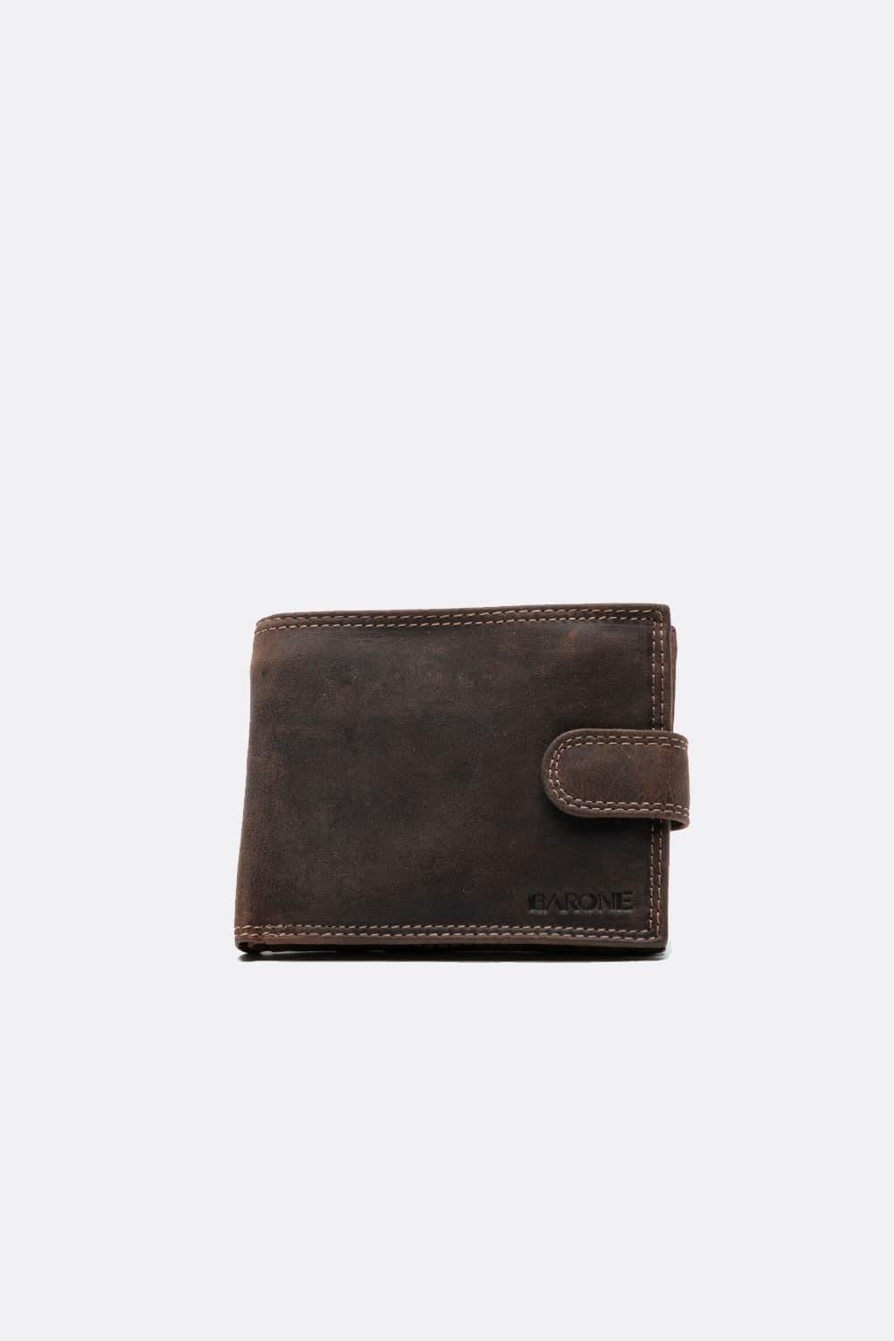 Oiled Wallet with Button  man Barone firenze - 1