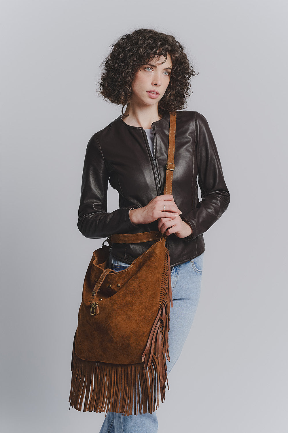 Prato Suede in Leather Tan woman Barone firenze - 2