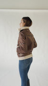 Chiodo Gold Shearling Style Femme Marron foncé unisex Barone firenze - 9