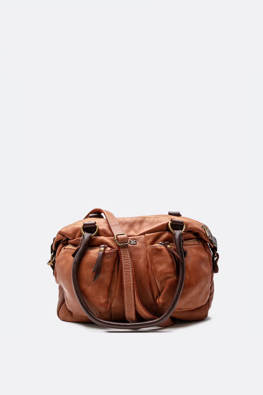 Borsa Puntala Bicolore 100% vera pelle Made in Italy - Barone Firenze