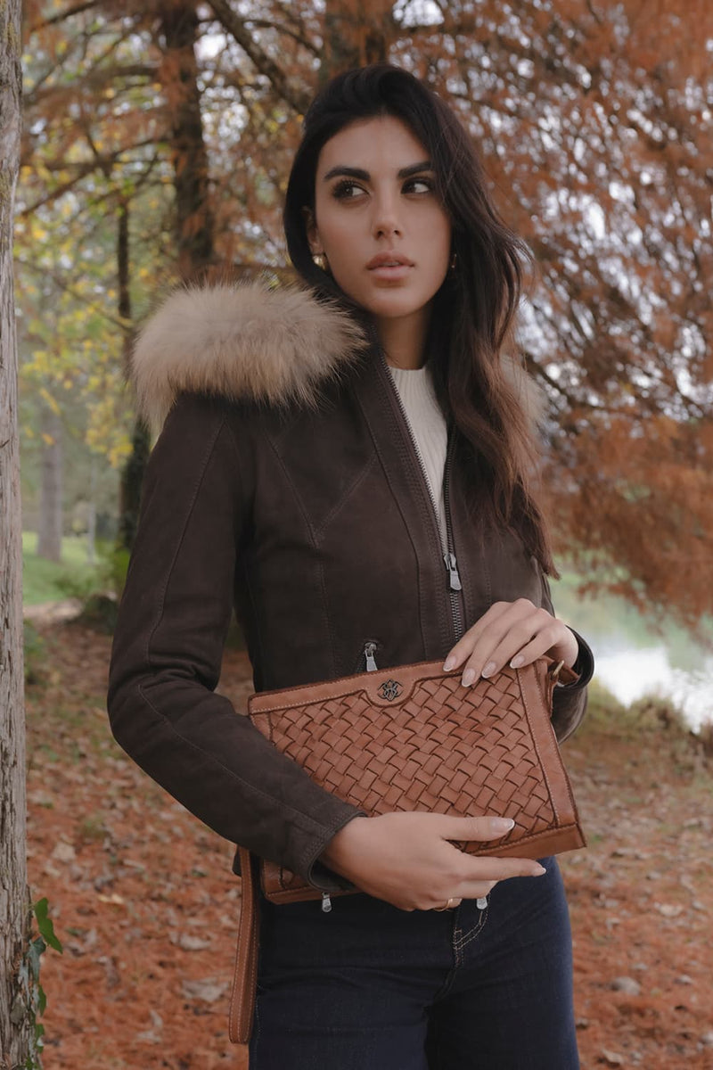 Sofia Geölt mit Kapuze Fur Dunkelbraun woman Barone firenze - 5