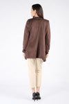Alcantara Duster Coat in Dark Brown woman Barone firenze - 4