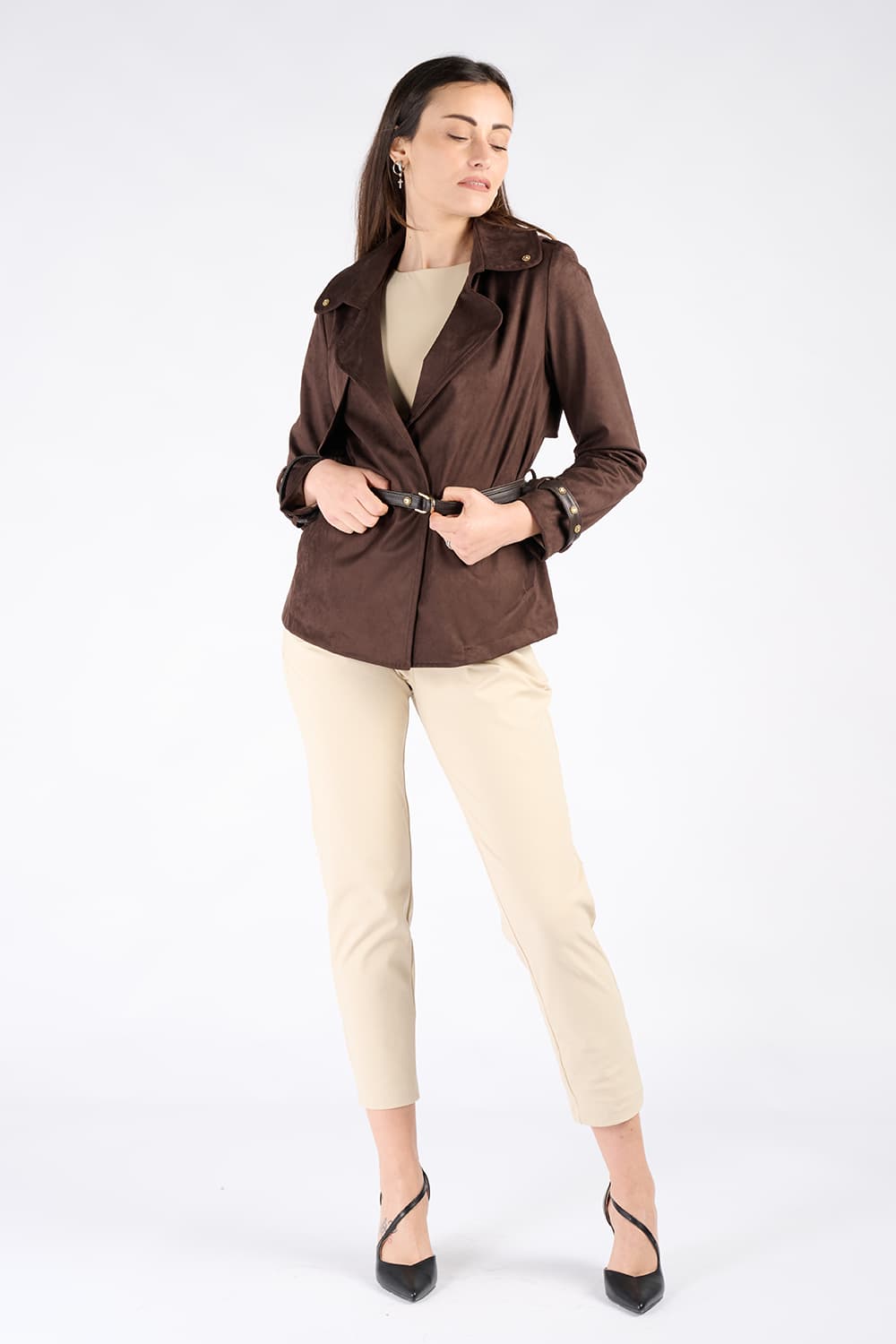 Trench Corto Alcantara 100% Made in Italy - Barone Firenze
