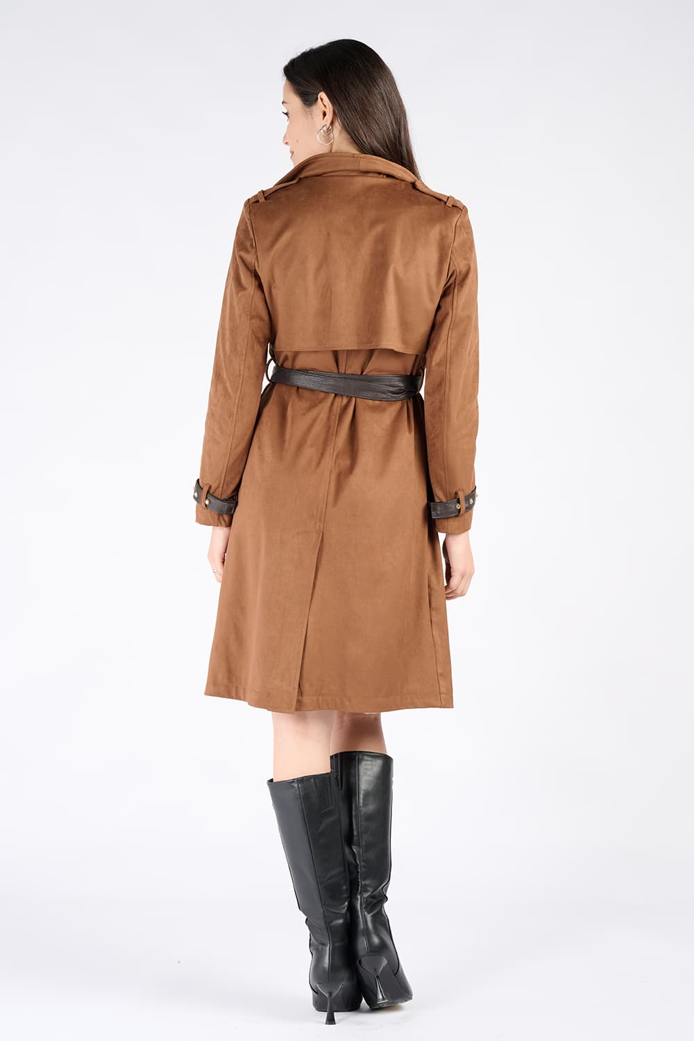 Trenchcoat mit Nieten woman Barone firenze - 4
