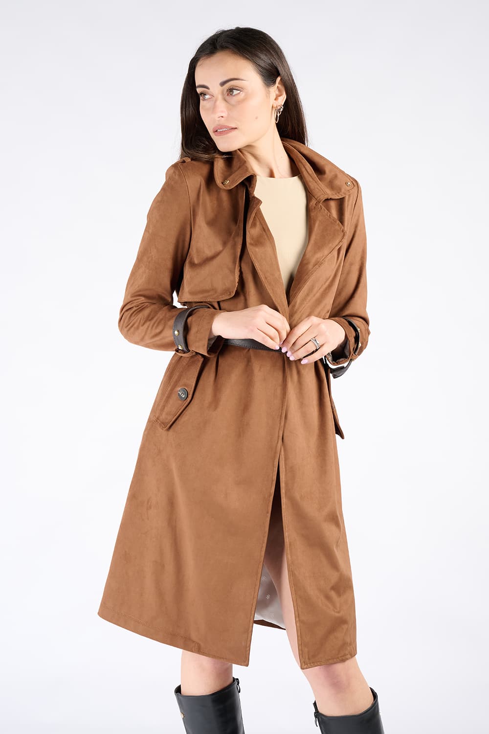 Trenchcoat mit Nieten woman Barone firenze - 1