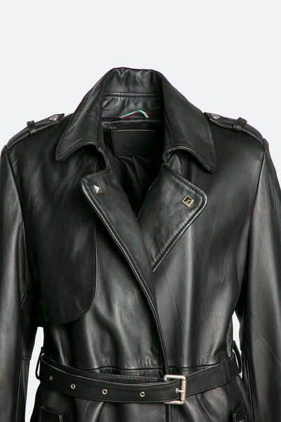 Trenchcoat mit Nieten Schwarz