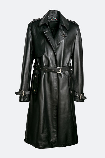 Trenchcoat mit Nieten Schwarz