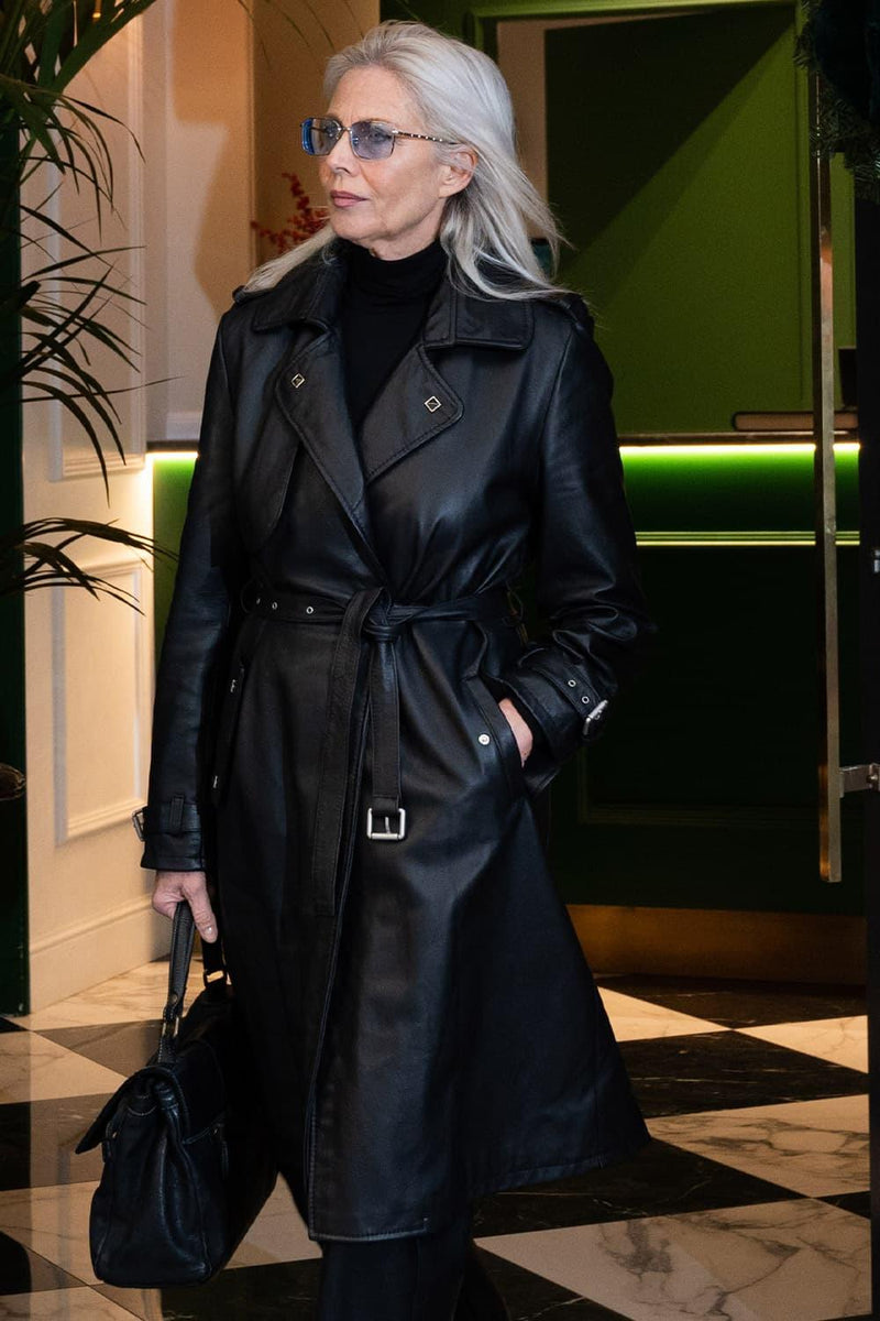 Studded Trench Coat in Black woman Barone firenze - 1