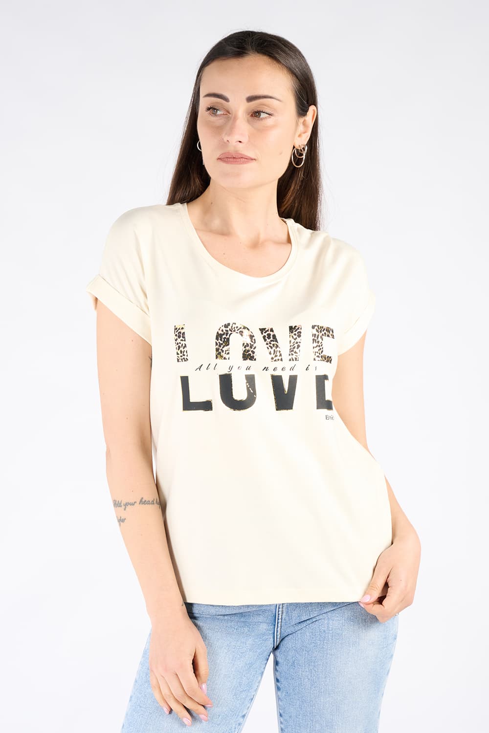 Damen-T-Shirt mit Knöpfen donna Barone firenze - 1