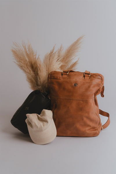 Tan Bolgheri Leather Backpack