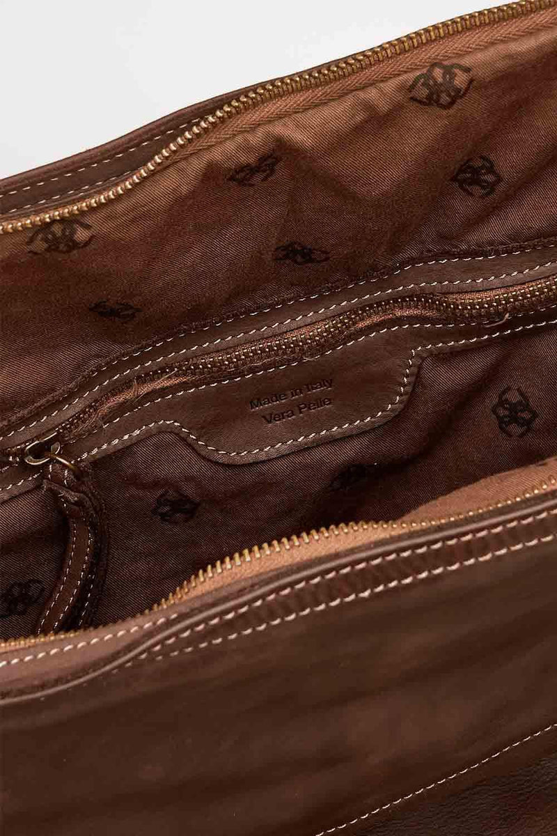 BRN - 050 Backpack in Dark Brown unisex Barone firenze - 6