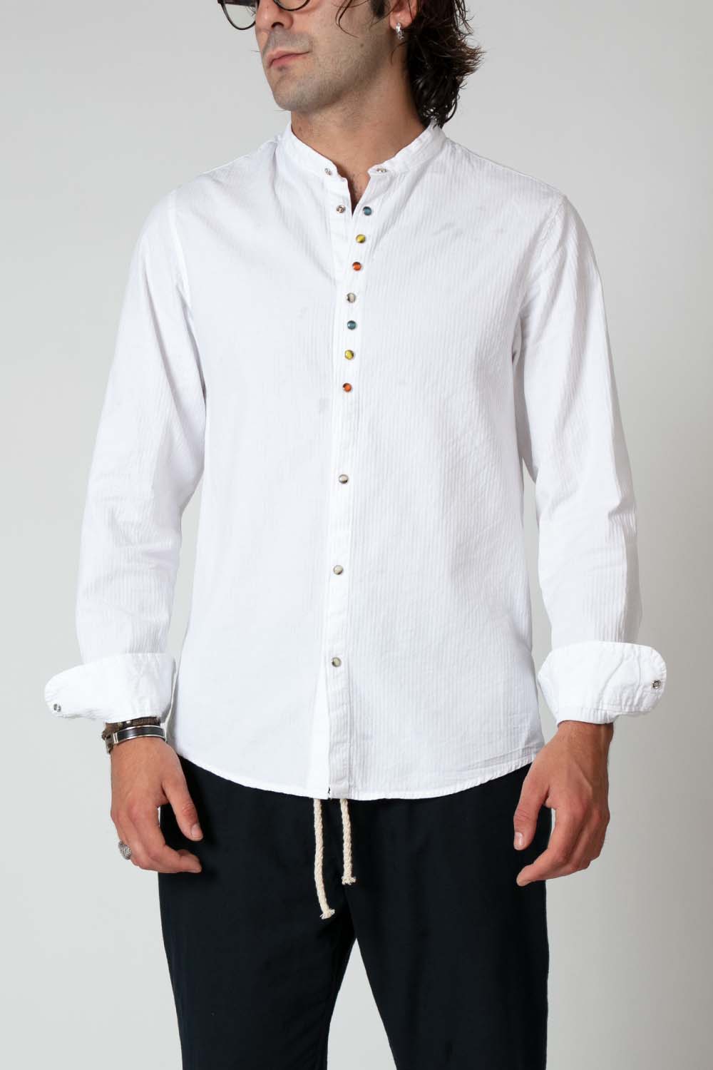 Camicia Uomo Bottoni Gioiello - Barone Firenze  #