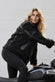 Chiodo Shearling Style Women's Black unisex Barone firenze - 6
