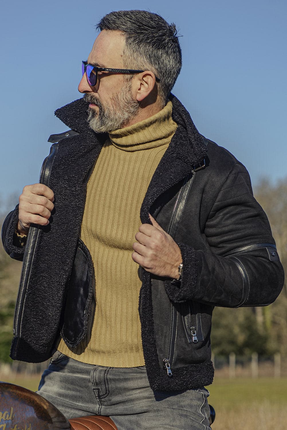 Chiodo Gold Shearling Style uomo Made in Italy - Barone Firenze