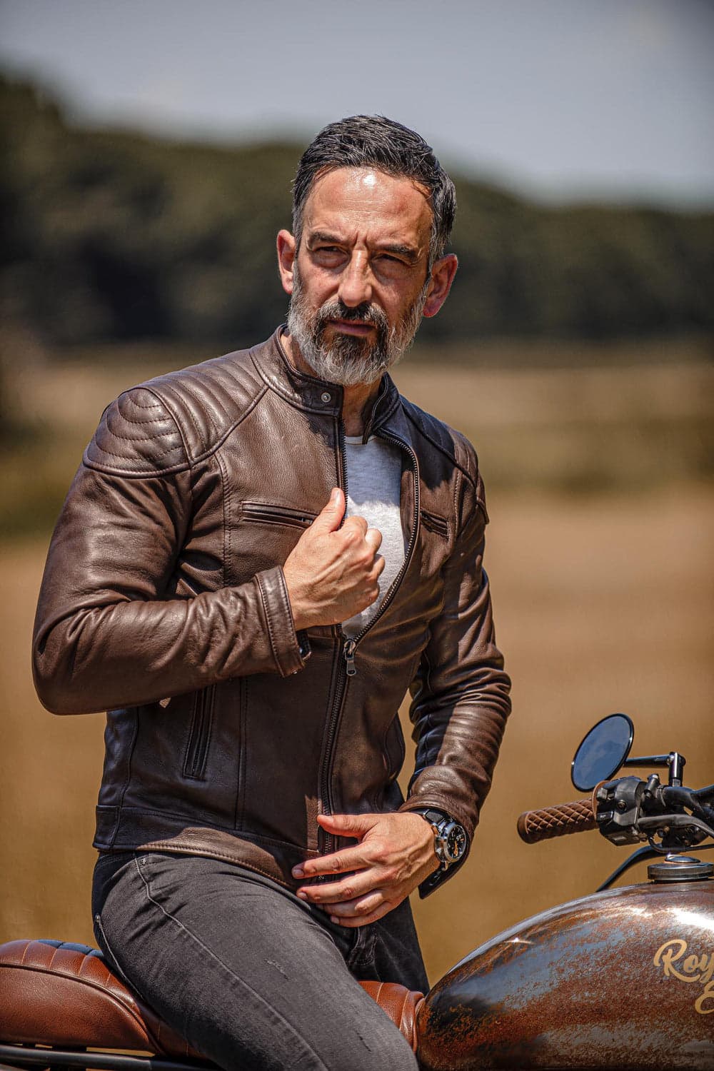 Elton Gold Bike Dark Brown uomo Barone firenze - 4