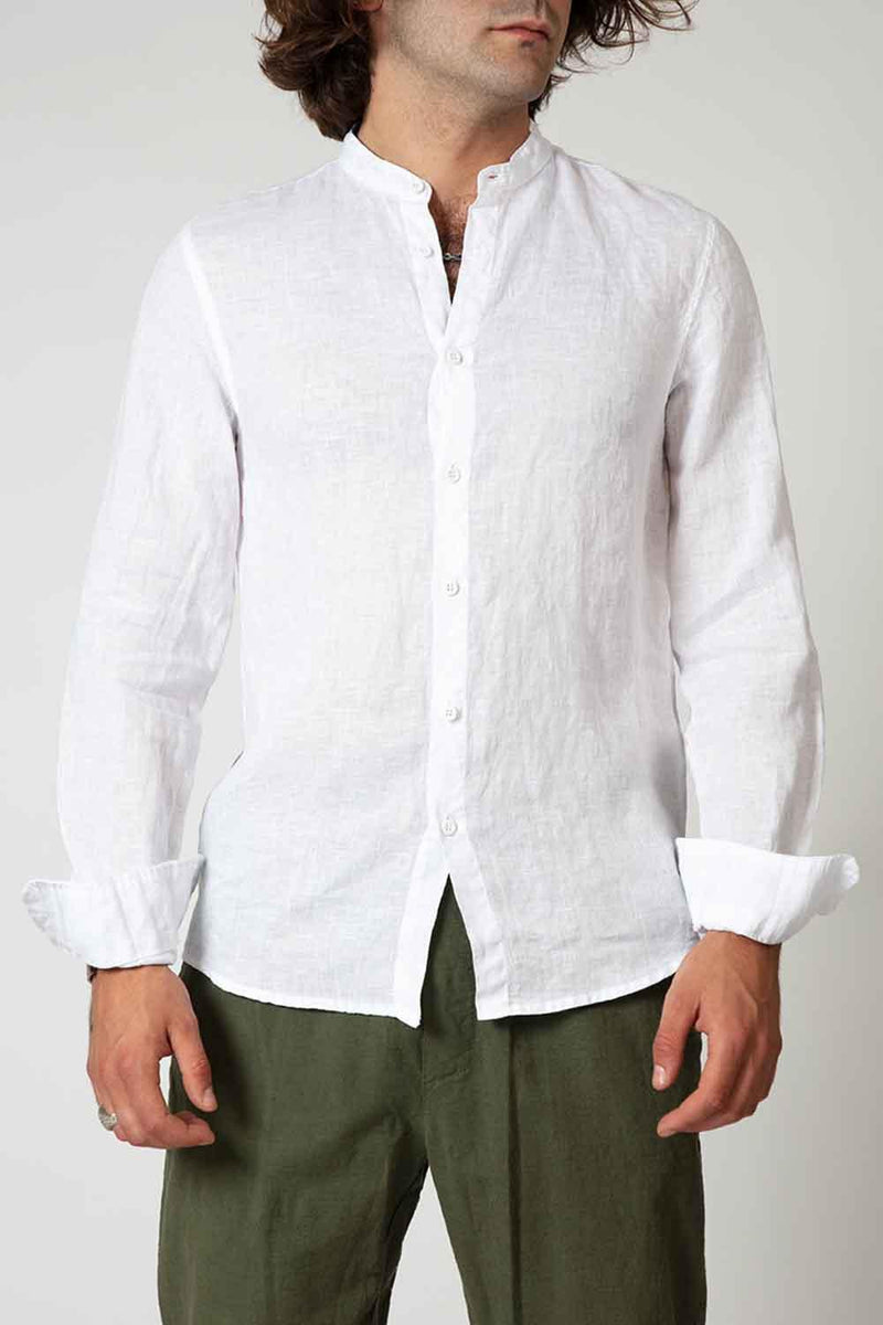 WEISSES KOREANISCHES LEINENHEMD man Barone firenze - 1
