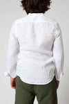 WEISSES KOREANISCHES LEINENHEMD man Barone firenze - 2