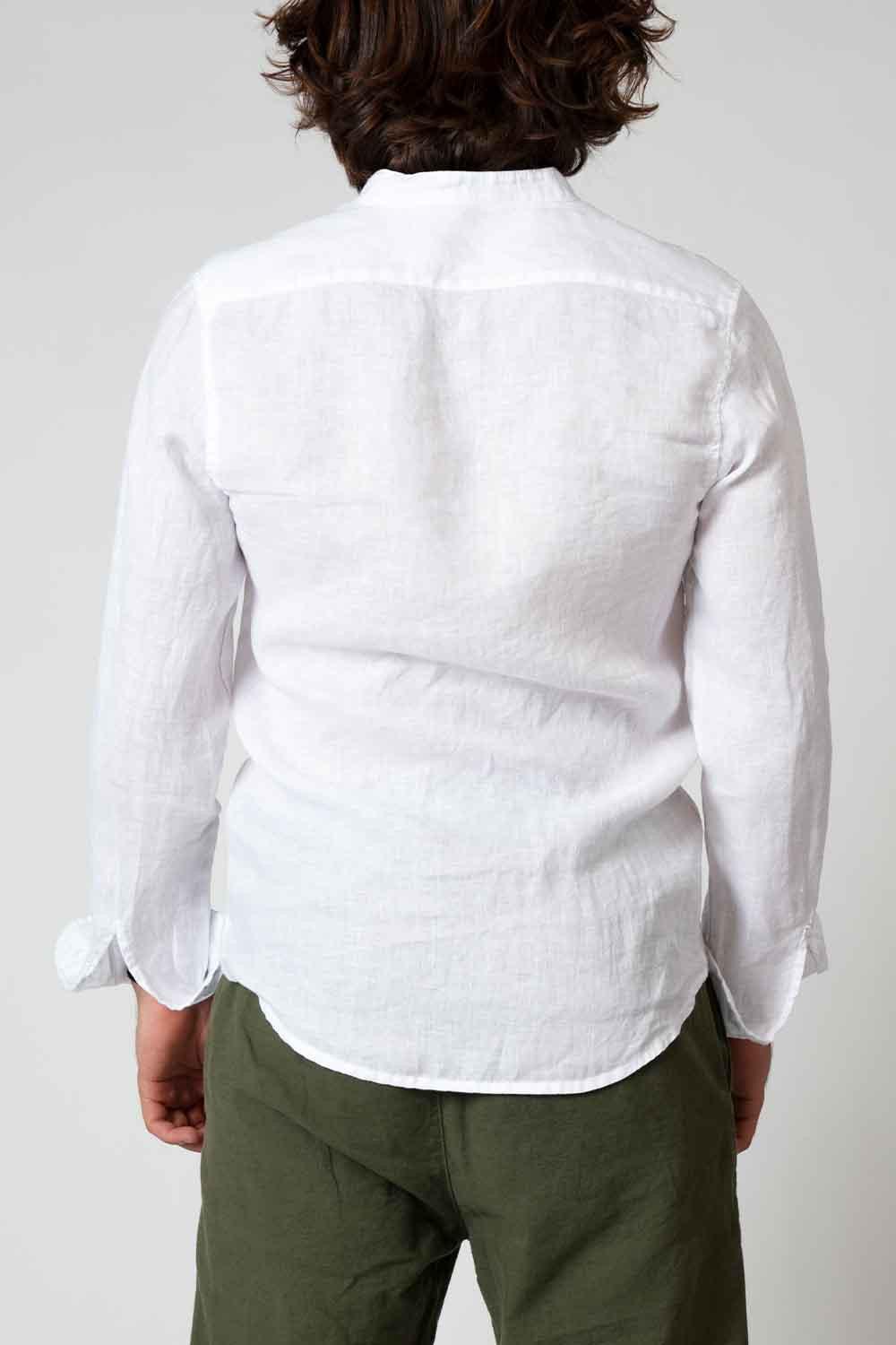 WEISSES KOREANISCHES LEINENHEMD man Barone firenze - 2